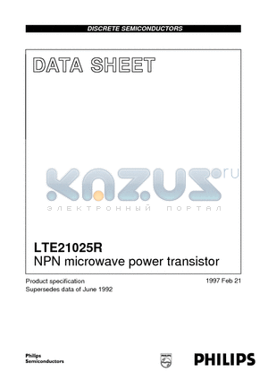 LTE21025R datasheet - NPN microwave power transistor