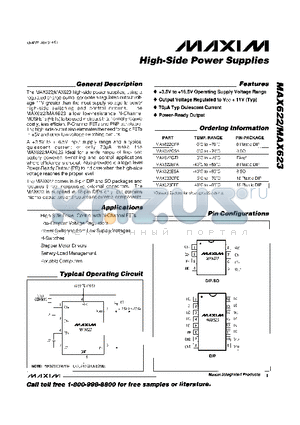 MAX622 datasheet - High-Side Power Supplies