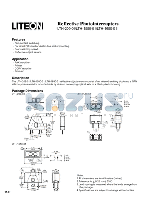 LTH-209-01 datasheet - Reflective Photointerrupters