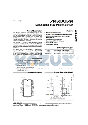 MAX625ENG datasheet - Quad, High-Side Power Switch