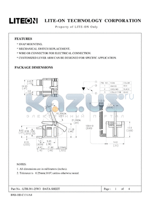 LTH-301-25W3 datasheet - Property of LITE-ON Only