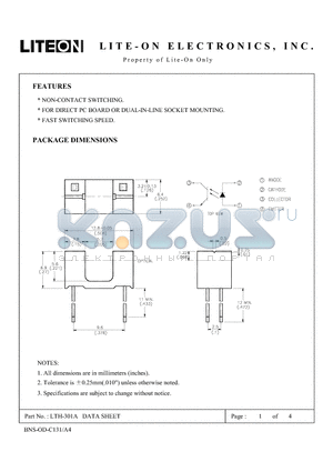 LTH-301A datasheet - NON-CONTACT SWITCHING
