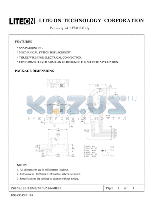 LTH-306-03W17 datasheet - Property of Lite-On Only