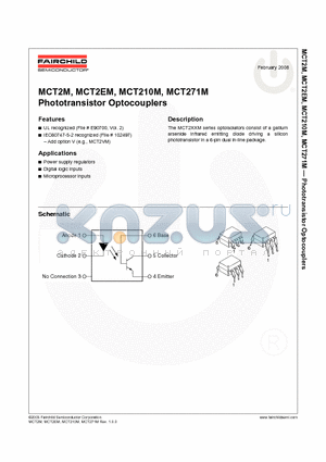 MCT271TVM datasheet - Phototransistor Optocouplers