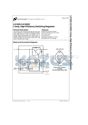 LH1605CK datasheet - 5 Amp, High Efficiency Switching Regulator