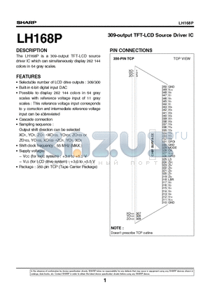 LH168P datasheet - 309-output TFT-LCD Source Driver IC