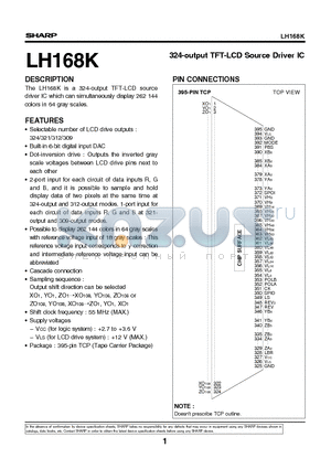 LH168K datasheet - 324-output TFT-LCD Source Driver IC