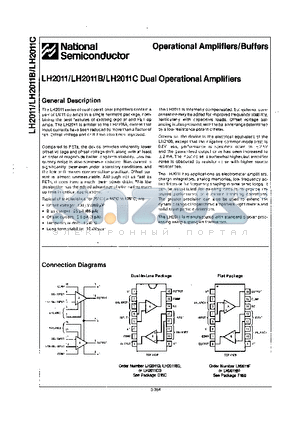 LH2011B datasheet - LH2011/LH2011B/LH2011C Dual Operational Amplifiers