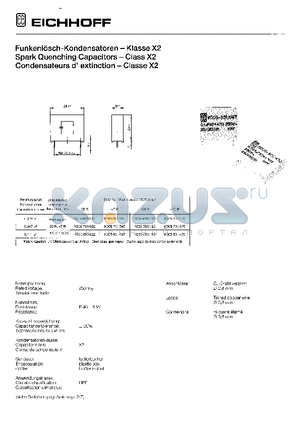 K005-601/047 datasheet - SPARK QUENCHING CAPACITORS