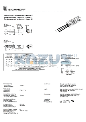 K005-850/516 datasheet - SPARK QUENCHING CAPACITORS