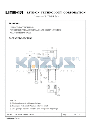 LTH309-08 datasheet - NON CONTACT SWITCHING