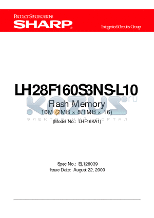 LH28F160S3NS-L10 datasheet - Flash Memory 16M (2MB  8/1MB  16)