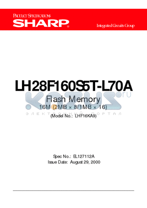 LH28F160S5T-L70A datasheet - Flash Memory 16M (2MB  8/1MB  16)