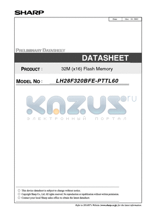 LH28F320BFE-PTTL60 datasheet - 32M (x16) Flash Memory