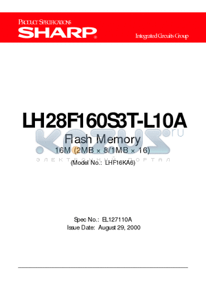 LH28F160S3T-L10 datasheet - Flash Memory 16M (2MB  8/1MB  16)