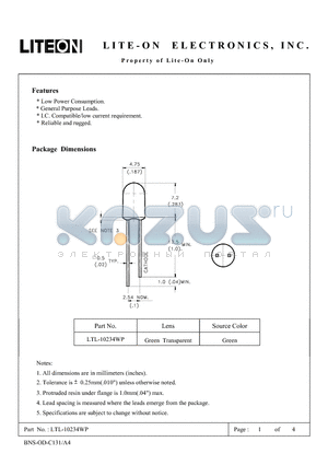 LTL-10234WP datasheet - Property of Lite-On Only