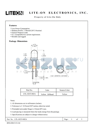 LTL-10253-002A datasheet - Property of Lite-On Only