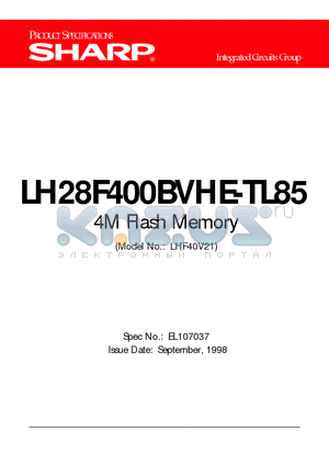 LH28F400BVHE-TL85 datasheet - 4M Flash Memory