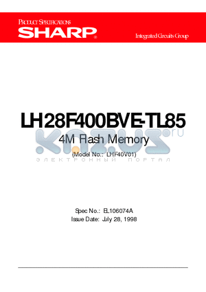 LH28F400BVE-TL85 datasheet - 4M Flash Memory