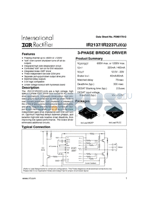 IR2137J datasheet - 3-PHASE BRIDGE DRIVER