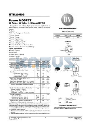 NTD20N06-1 datasheet - Power MOSFET