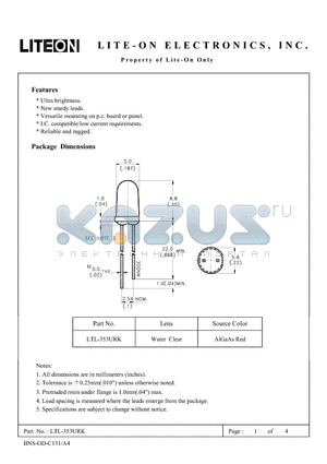 LTL-353URK datasheet - Property of Lite-On Only