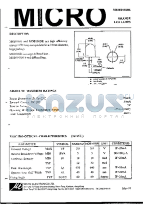 MOB100D datasheet - ORANGE LED LAMPS