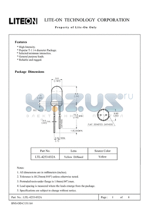 LTL-4253-032A datasheet - Property of Lite-On Only