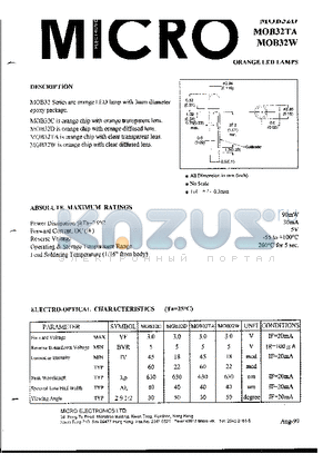 MOB32D datasheet - ORANGE LED LAMPS