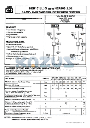 HER104L datasheet - 1.0 AMP. GLASS PASSIVATED HIGH EFFICIENCY RECTIFIERS