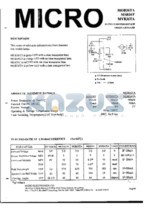 MOB36TA datasheet - ULTRA HIGH BRIGHTNESS GREEN LED LAMP