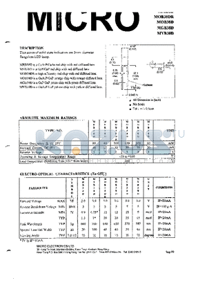 MOB38D datasheet - SOLID STATE INDICATORS ARE 3mm DIAMETER FLANGELESS LED LAMP