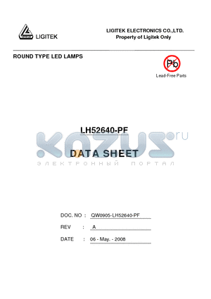 LH52640-PF datasheet - ROUND TYPE LED LAMPS