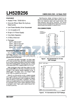 LH52B256-70LL datasheet - CMOS 256K (32K x 8) Static RAM