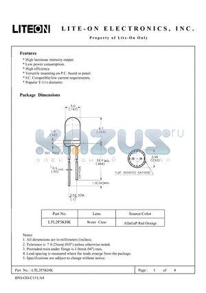 LTL2P3KHK datasheet - Property of Lite-On Only