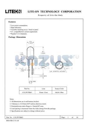 LTL2P3TBK5 datasheet - Property of Lite-On Only