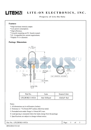 LTL2R3KE-1-032A datasheet - Property of LITE-ON Only