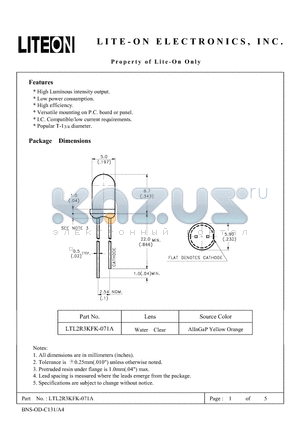 LTL2R3KFK-071A datasheet - Property of Lite-On Only