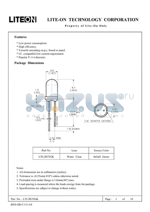 LTL2R3TGK datasheet - Property of Lite-On Only