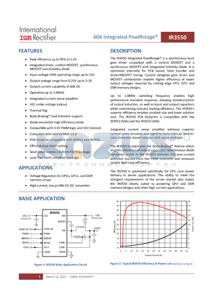 IR3550MPBF datasheet - 60A Integrated PowIRstage^