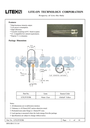 LTL2V3USK datasheet - Property of Lite-On Only