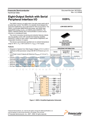 MCZ33291LEGR2 datasheet - Eight-Output Switch with Serial Peripheral Interface I/O