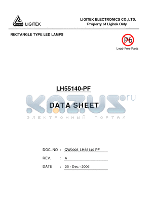 LH55140-PF datasheet - RECTANGLE TYPE LED LAMPS