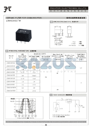 LTM450/455DW datasheet - CERAMIC FILTER FOR COMMUNICATION