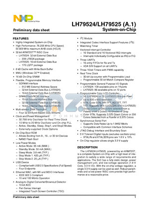 LH79525N0Q100A0 datasheet - System-on-Chip