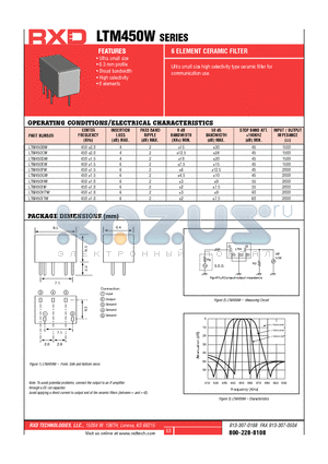 LTM450BW datasheet - 6 ELEMENT CERAMIC FILTER