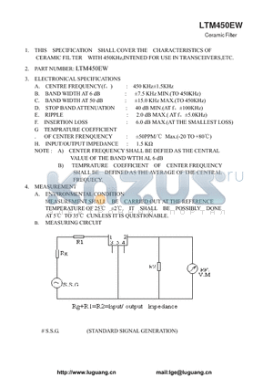 LTM450EW datasheet - Ceramic Filter