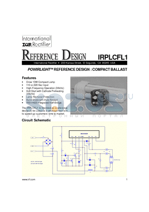 IR51HD224 datasheet - POWIRLIGHTTM REFERENCE DESIGN : COMPACT BALLAST