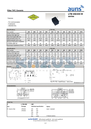 LTM450FW datasheet - Filter THT, Ceramic