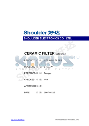 LTM450HTW datasheet - CERAMIC FILTER